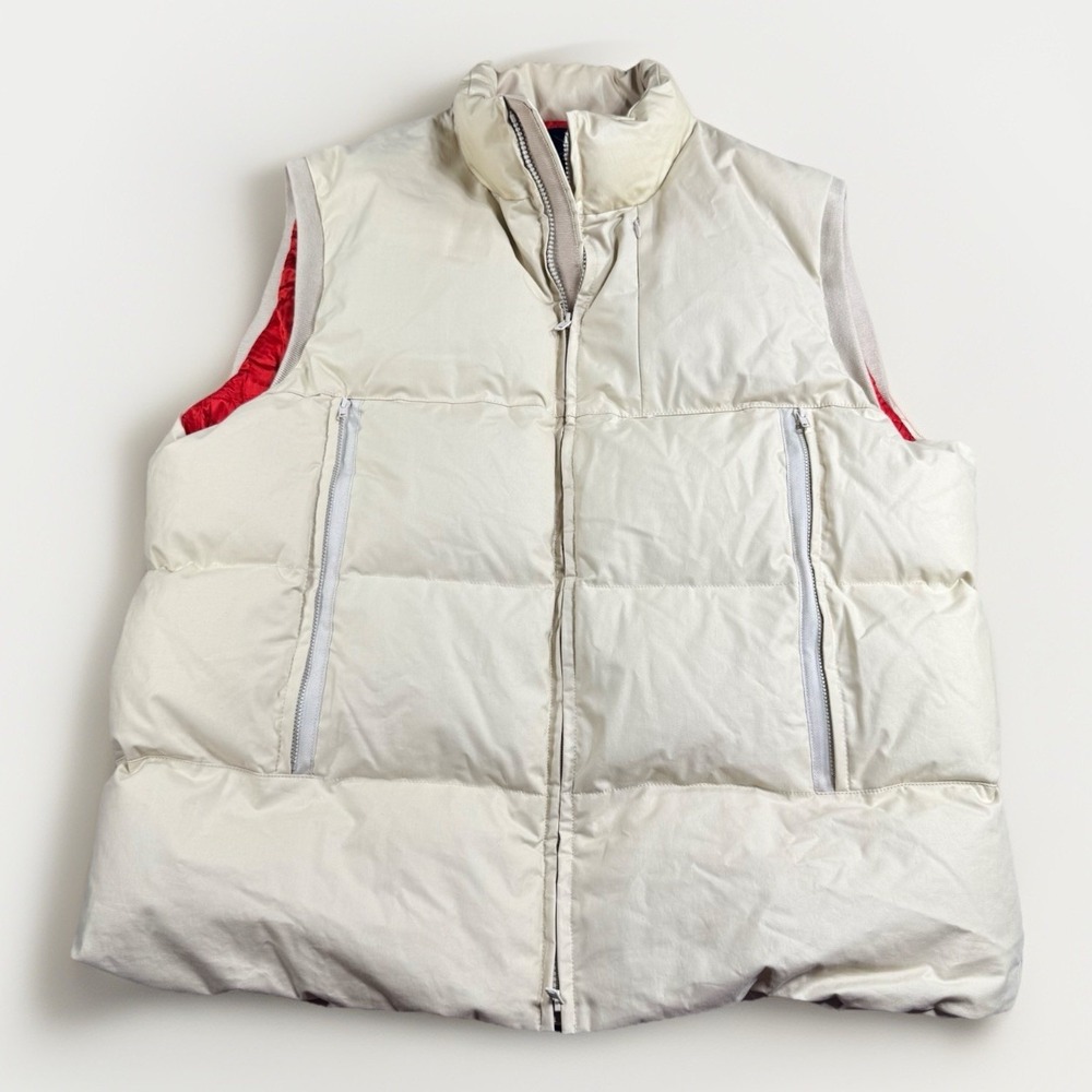 Under Armour Made In‎ Italy Luxury Goose Down Puffer Vest Mens XL Beige Rare GUC